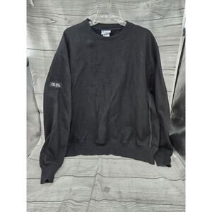 Champion Reverse Weave Crewneck Sweatshirt Black Size XL W/ Company Logo